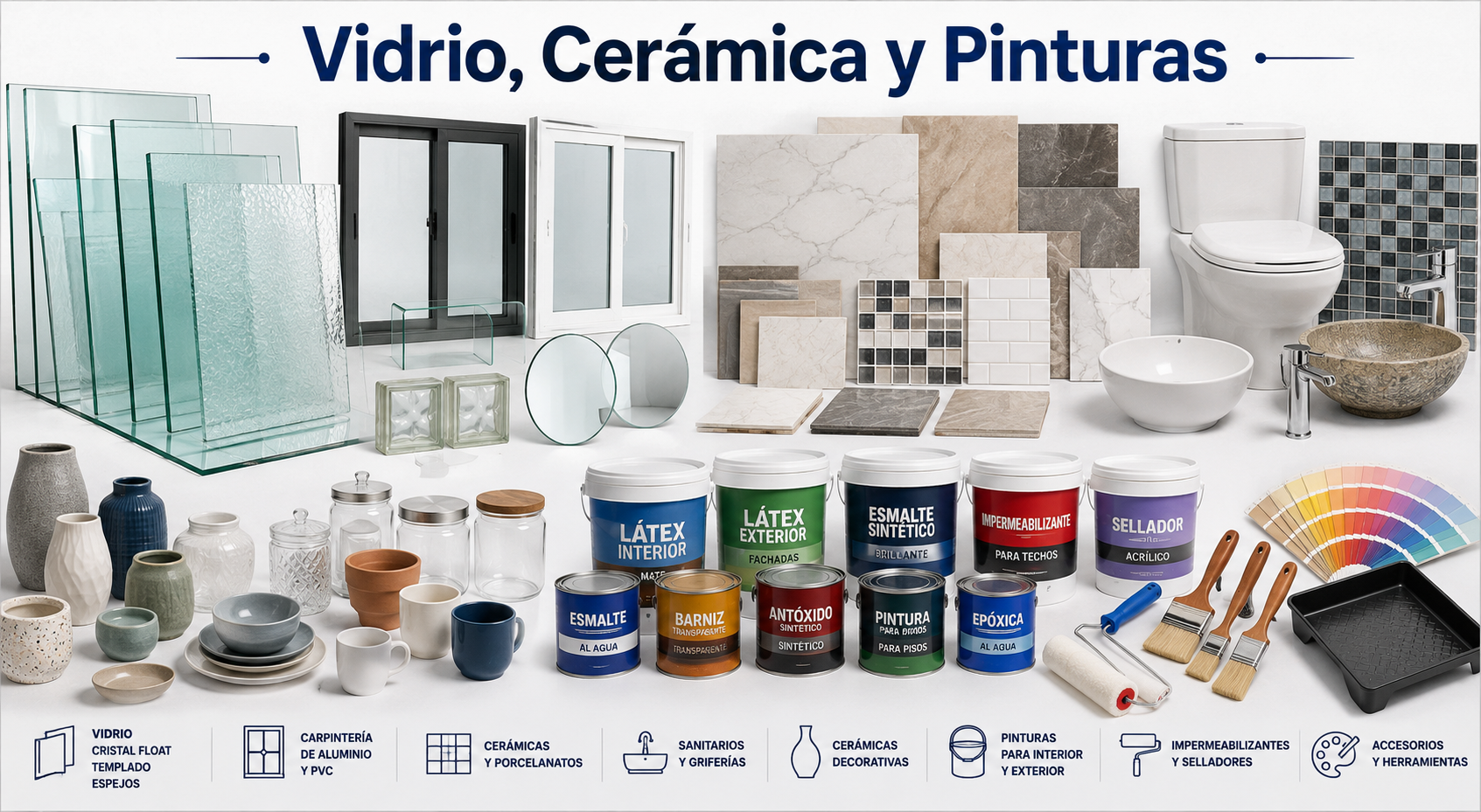 Vidrio, Cerámica y Pinturas