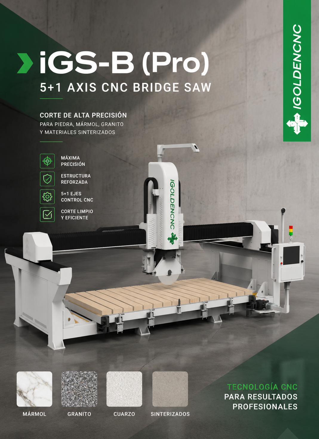 iGS-B（Pro）5+1 Axis CNC Bridge Saw