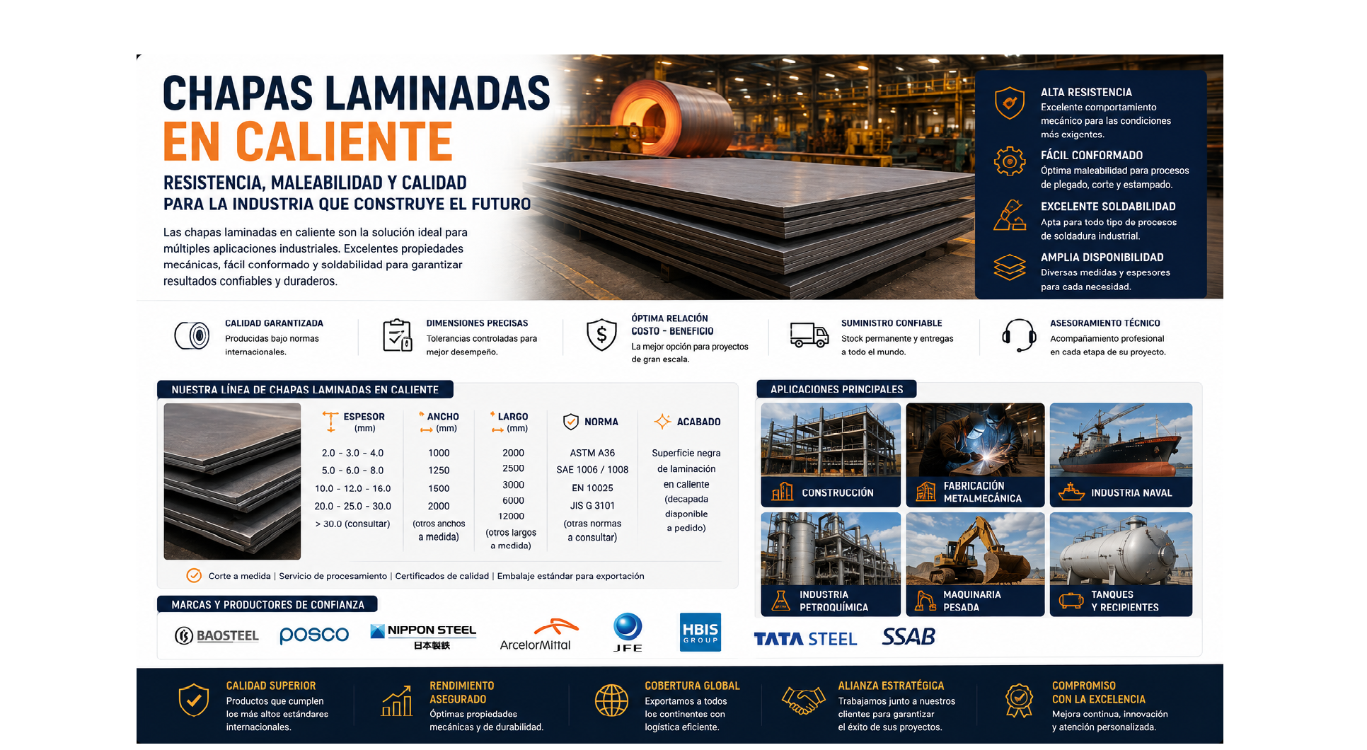 Chapas laminadas en caliente