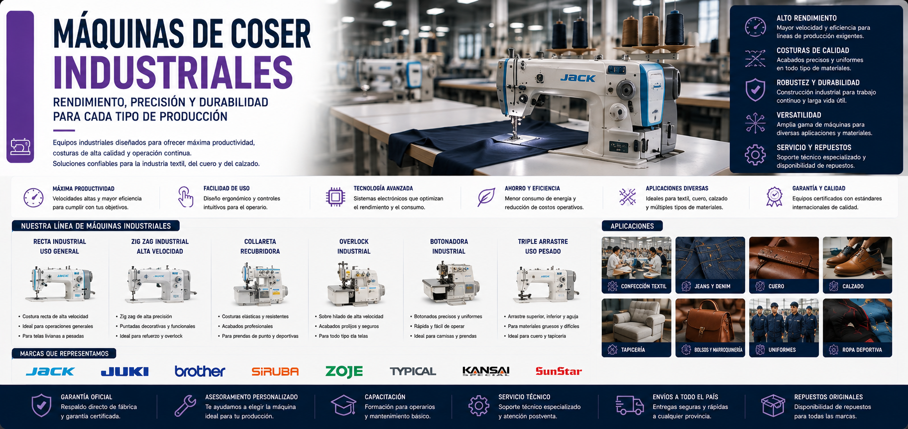 Máquinas de coser industriales
