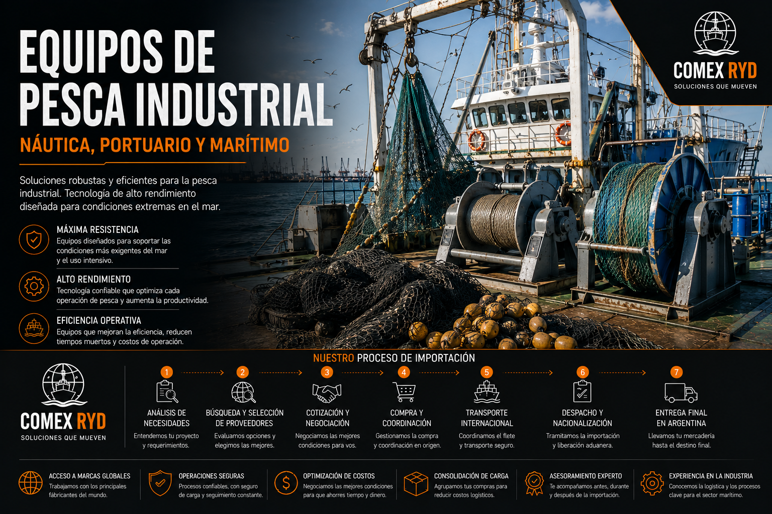 Equipos de pesca industrial