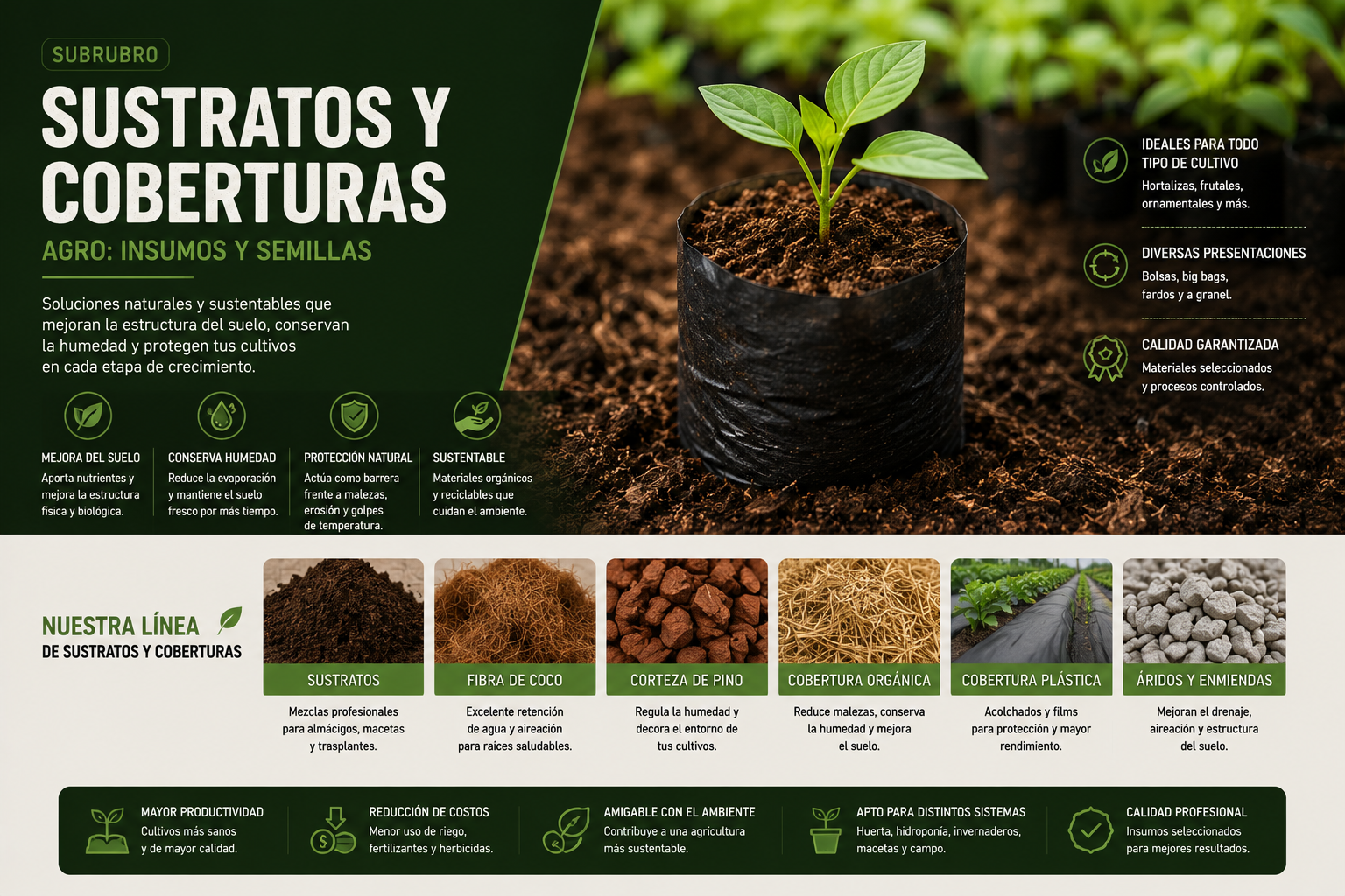 Sustratos y coberturas