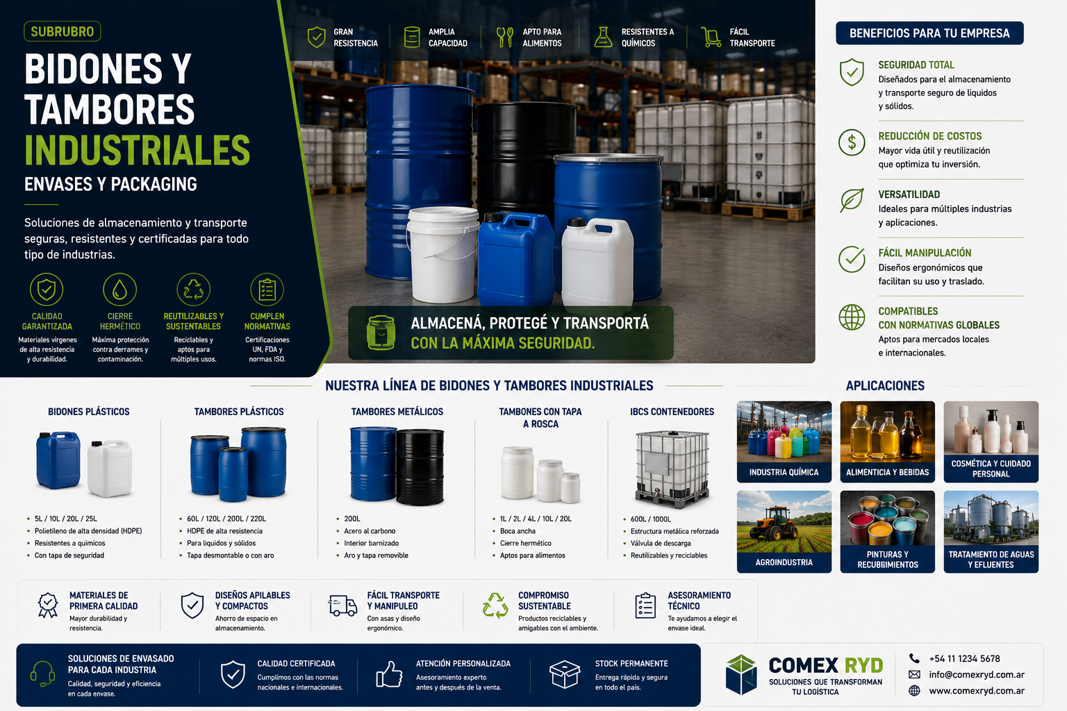 Bidones y tambores industriales