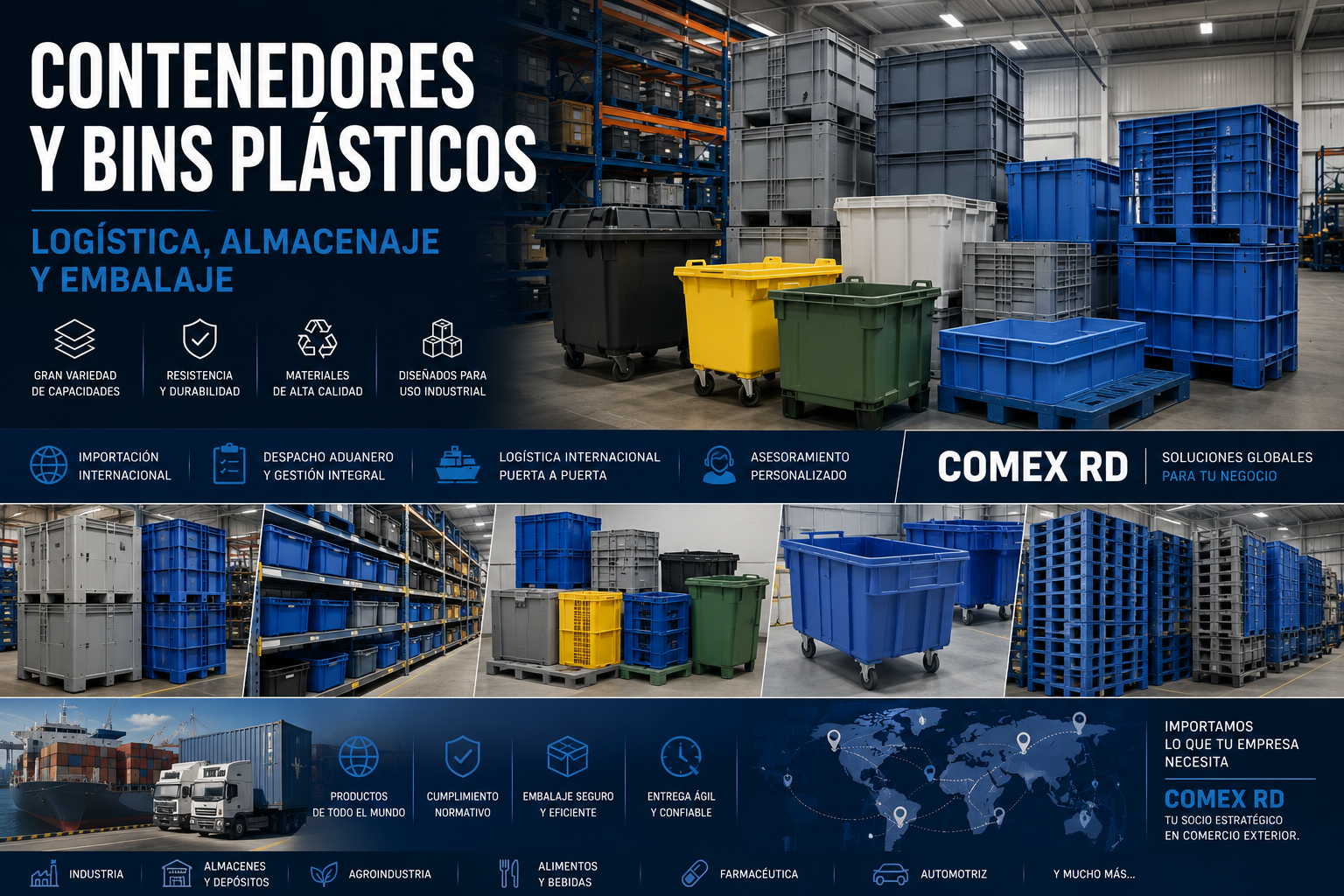 Contenedores y bins plásticos