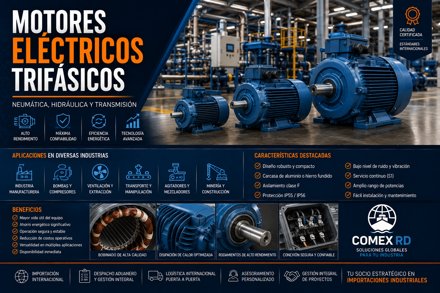 Motores eléctricos trifásicos