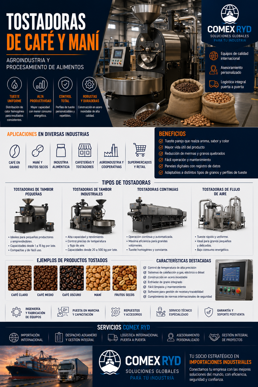 Tostadoras de café y maní