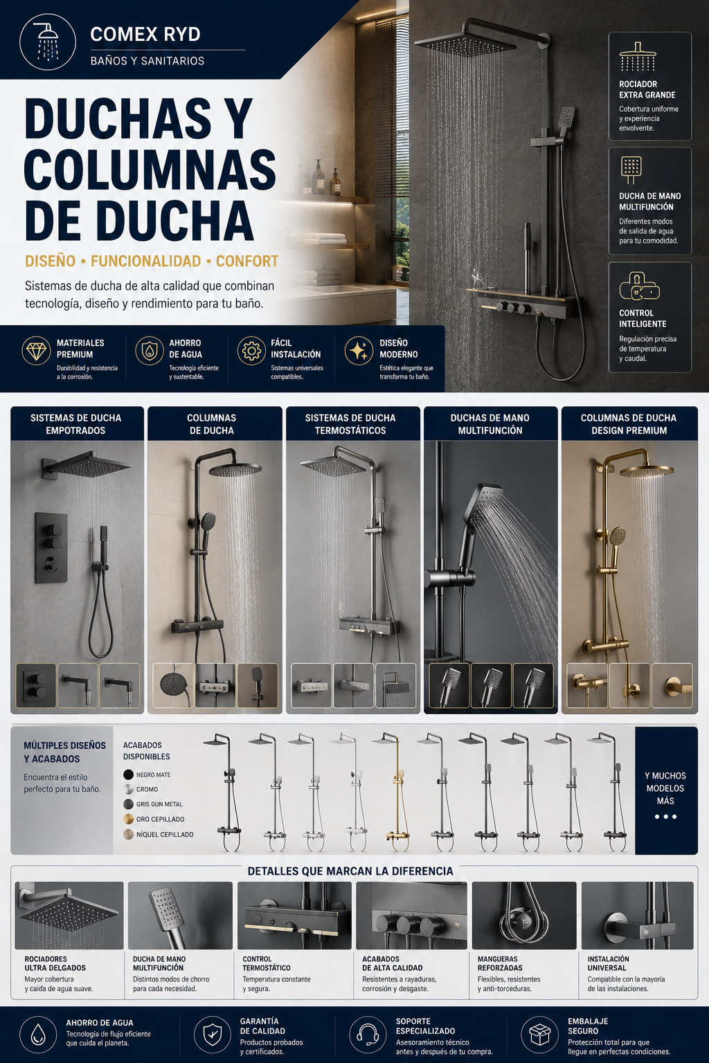 Duchas y Columnas de Ducha